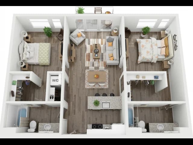 Milwaukee County apartments for rent - image - 2 Bed / 2 Bath - 1,076 SF