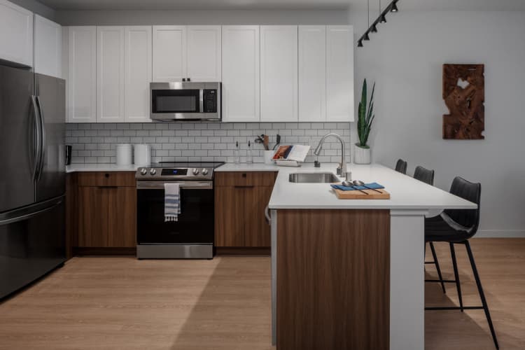 Milwaukee County apartments for rent - image - a kitchen with a white counter top and a sink
