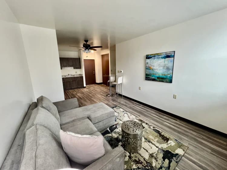 Milwaukee County apartments for rent - image - Burnham LR Kitchen Model 2.jpg
