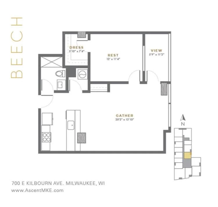 Milwaukee County apartments for rent - image - Beech floor plan