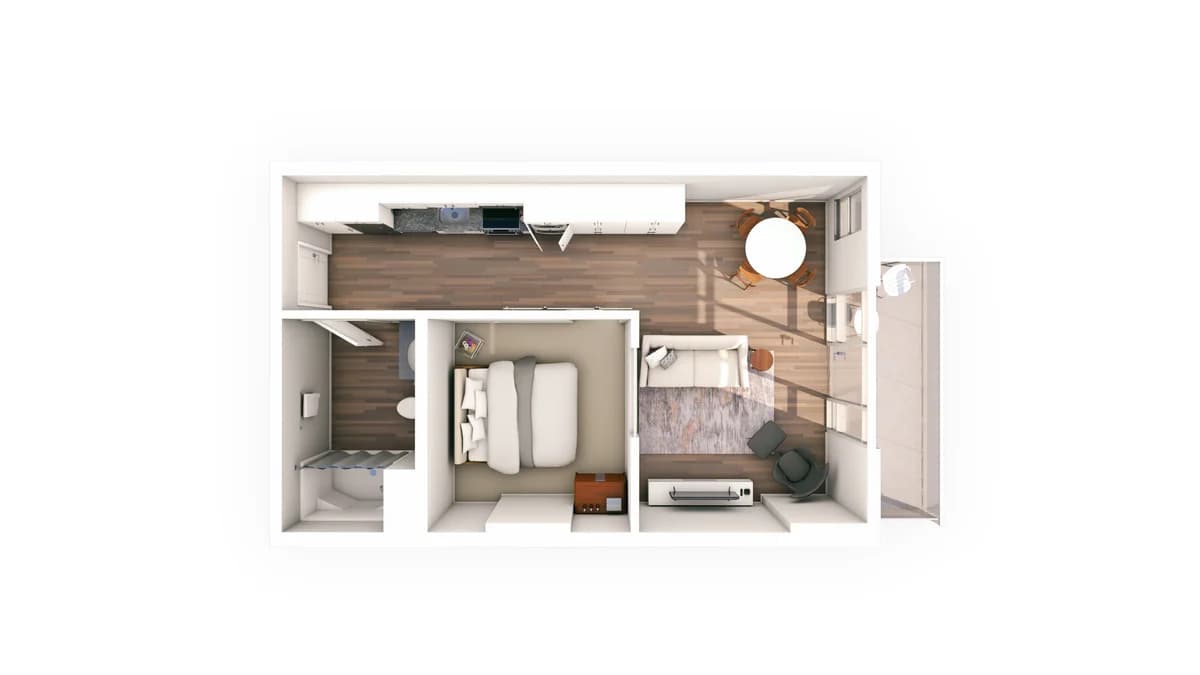 Milwaukee County apartments for rent - image - Junior 1 Bed / 1 Bath - 541 SF