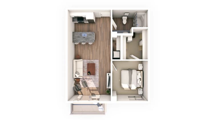 Milwaukee County apartments for rent - image - 1 Bed / 1 Bath - 634 SF