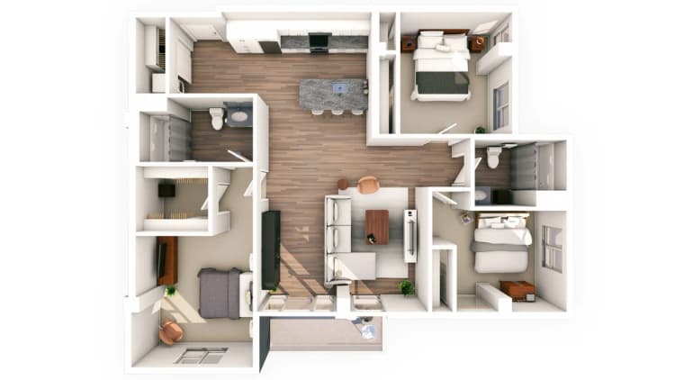 Milwaukee County apartments for rent - image - 3 Bed / 2 Bath - 1,341 SF
