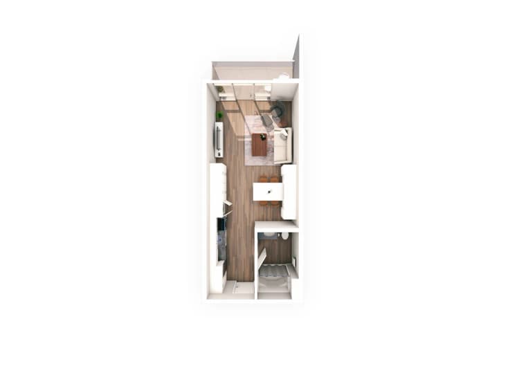 Milwaukee County apartments for rent - image - Studio / 1 Bath - 455 SF