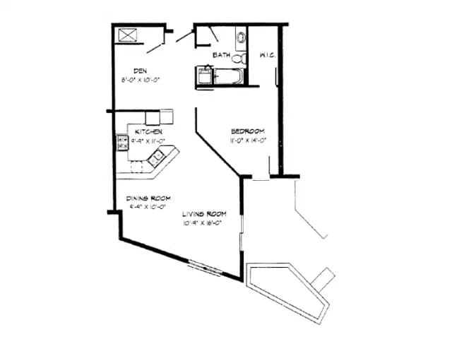 Milwaukee County apartments for rent - image - 1 Bed + Den / 1 Bath - 972 SF