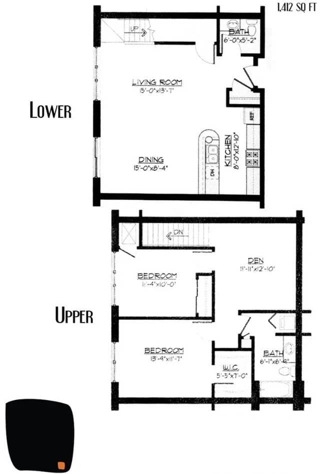 Milwaukee County apartments for rent - image - 2 Bed + Den / 1.5 Bath - 1,412 SF