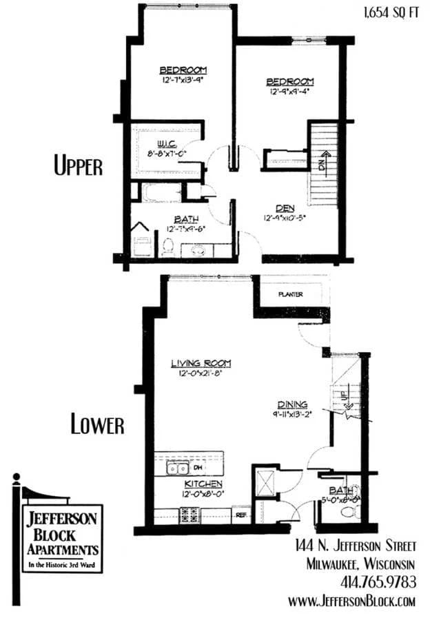 Milwaukee County apartments for rent - image - 2 Bed + Den / 1.5 Bath Townhouse - 1,654 SF