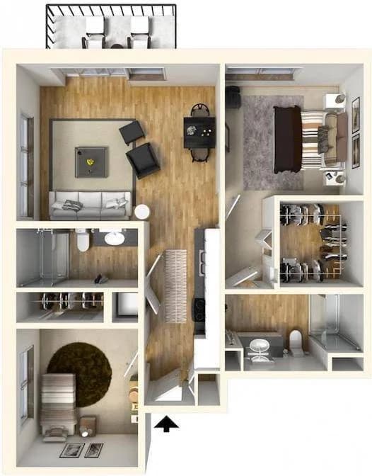 Milwaukee County apartments for rent - image - 2 Bed / 2 Bath - 954 SF