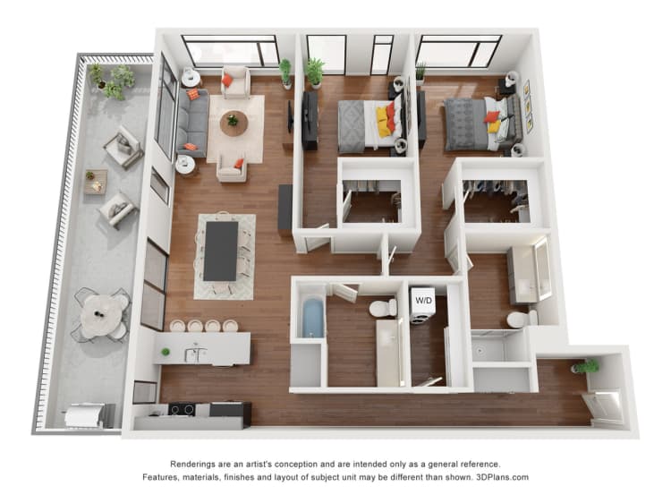 Milwaukee County apartments for rent - image - Libra - 2 BD / 2 BA - 1,511 SF