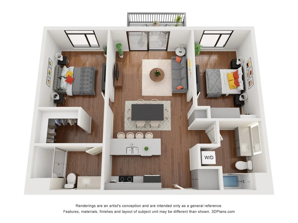 Milwaukee County apartments for rent - image - Nova Aquarius 2br floor plan
