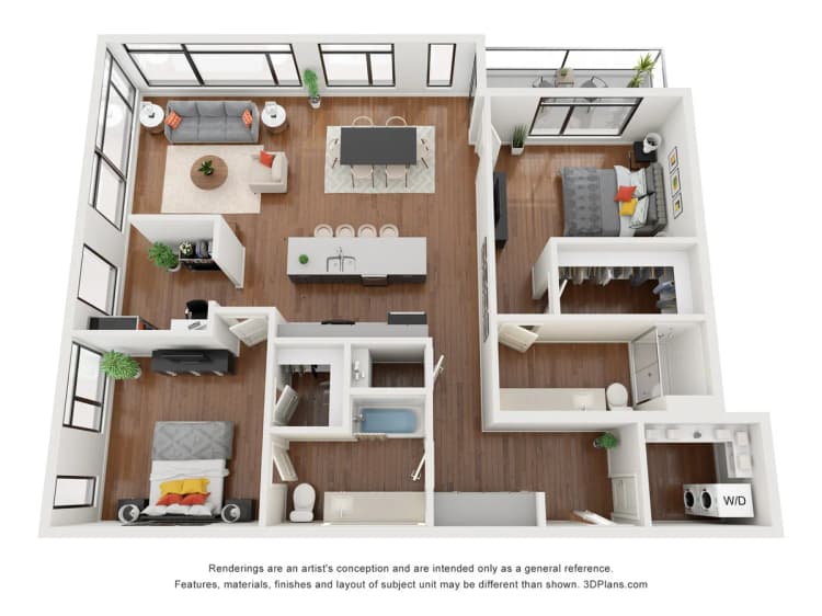 Milwaukee County apartments for rent - image - Nova Capricorn 2 bedroom 2 bathroom plus den floor plan