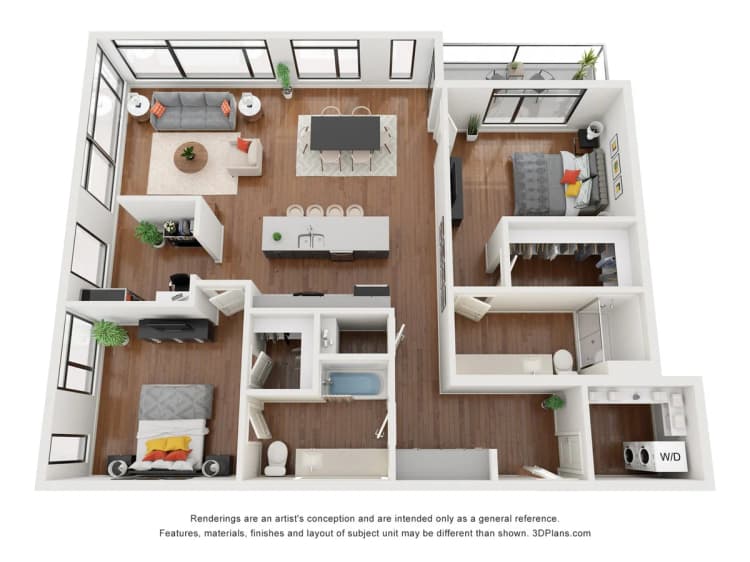 Milwaukee County apartments for rent - image - Nova Capricorn 2 bedroom 2 bathroom plus den floor plan