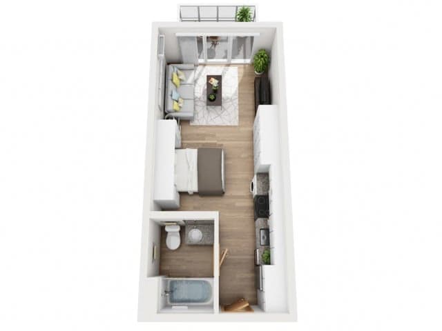 Milwaukee County apartments for rent - image - Traveler - Studio / 1 Bath - 405 SF