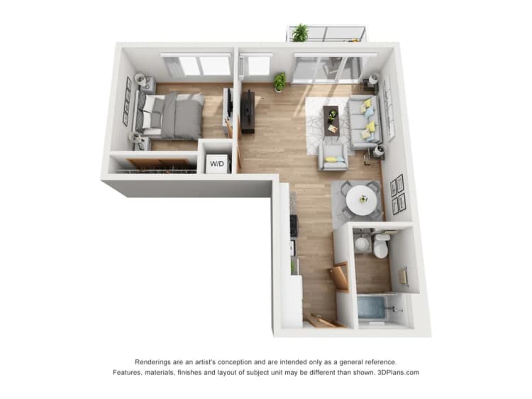 Milwaukee County apartments for rent - image - Sunrise - 1 Bed / 1 Bath - 622 SF