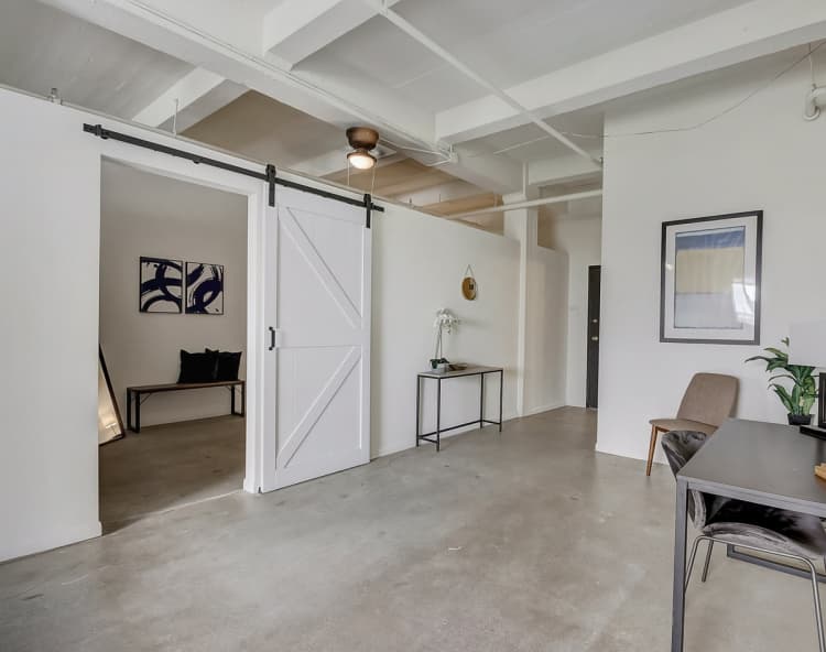 Milwaukee County apartments for rent - image - Loft interior with sliding bedroom doors