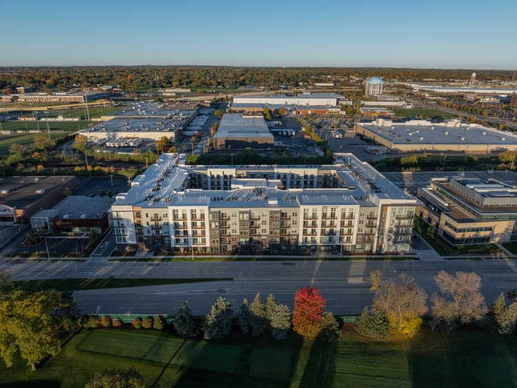 Milwaukee County apartments for rent - image - an aerial view of the building and its surroundings