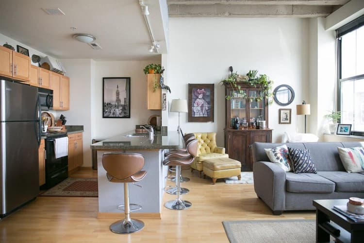 Milwaukee County apartments for rent - image - Bridgeview - Kitchen and Living room.jpg