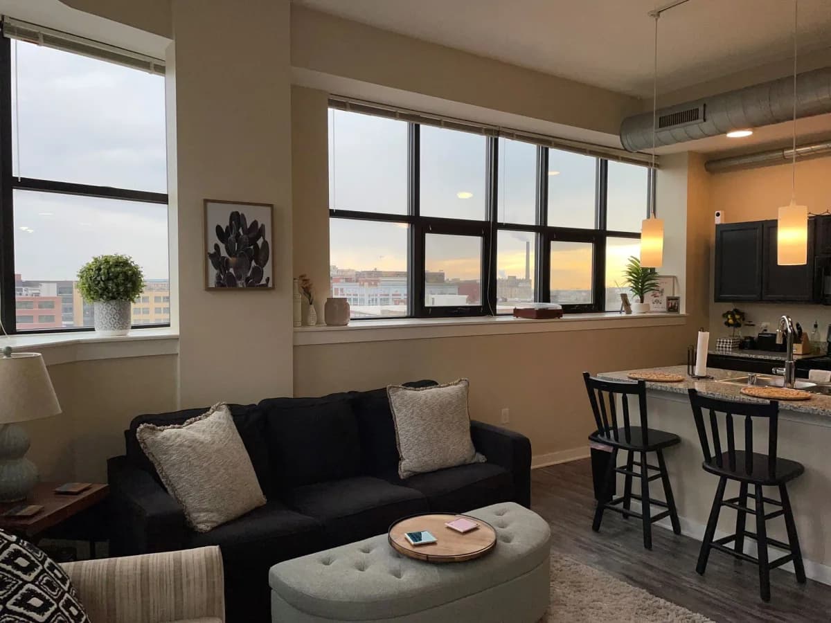 Milwaukee County apartments for rent - image - The Artisan Lofts - Living room 1.webp