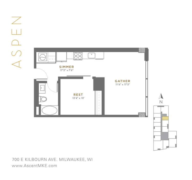 undefined apartments for rent - image - Aspen - 1 BD /1 BA - 573 SF