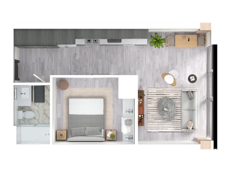 undefined apartments for rent - image - Aspen 1 BD / 1 BA - 573 SF