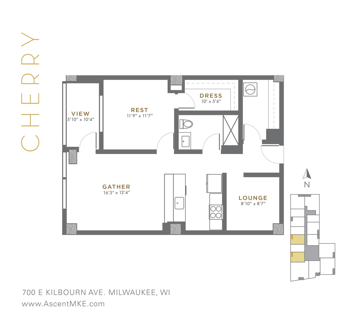 undefined apartments for rent - image - Cherry - 1 BD + Den / 1 BA - 833 SF