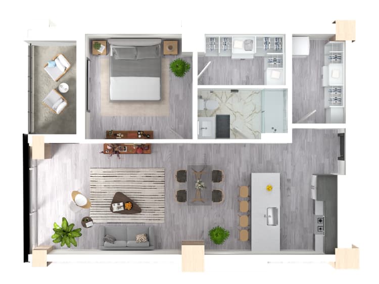 undefined apartments for rent - image - Ash - 1 BD / 1 BA - 833 SF