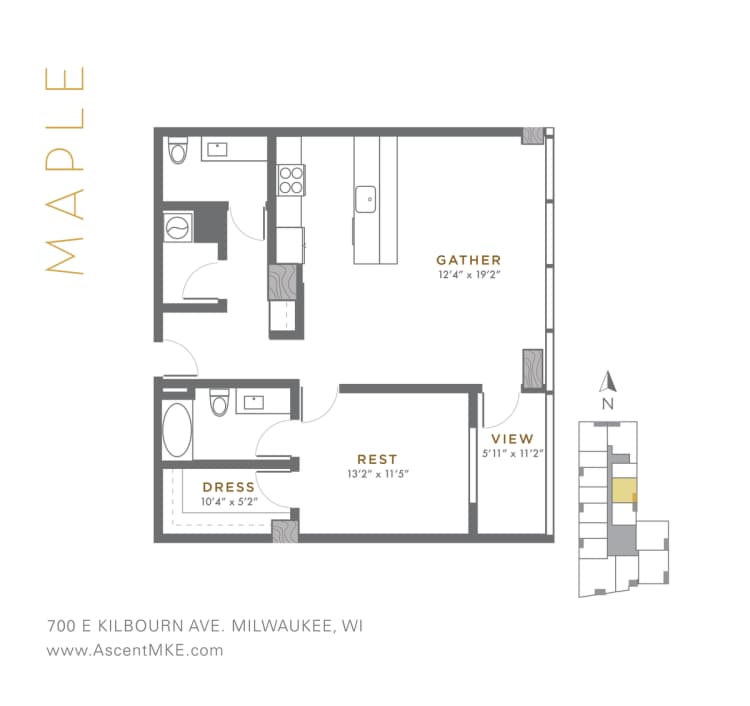 undefined apartments for rent - image - Maple - 1 BD / 1.5 BA - 935 SF