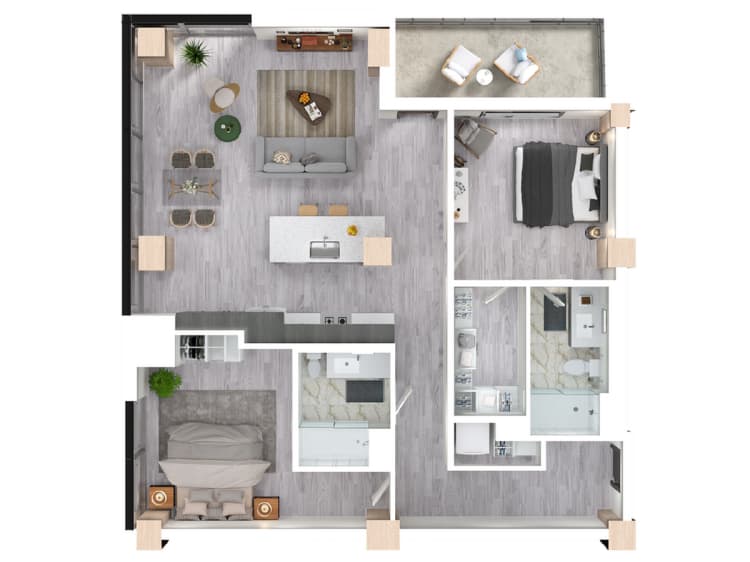 undefined apartments for rent - image - Oak - 2 BD / 2 BA - 1,213 SF