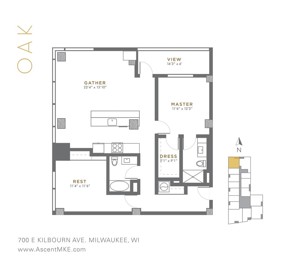 undefined apartments for rent - image - Oak - 2 BD / 2 BA - 1,213 SF