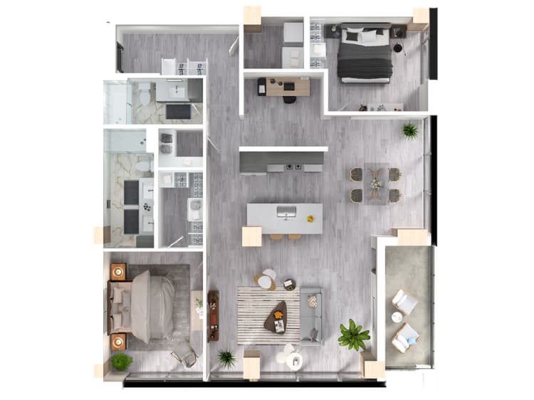 undefined apartments for rent - image - Hickory - 2 BD + Den / 2 BA - 1,510 SF