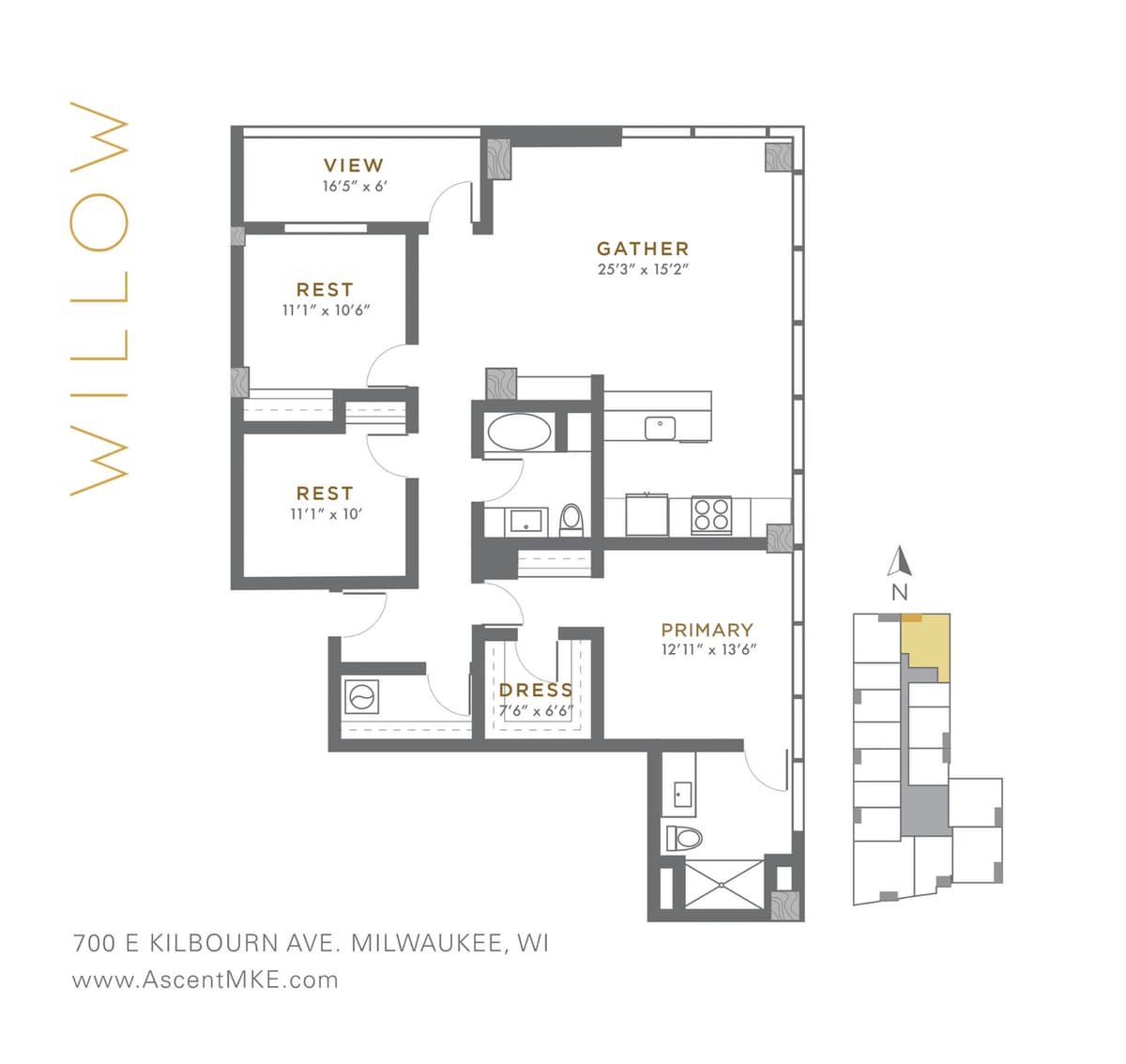 undefined apartments for rent - image - Willow - 2 BD + Den / 2 BA - 1,494 SF
