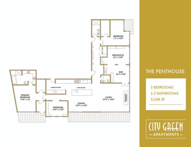 undefined apartments for rent - image - 3 Bedroom, 2.5 Bathroom Penthouse